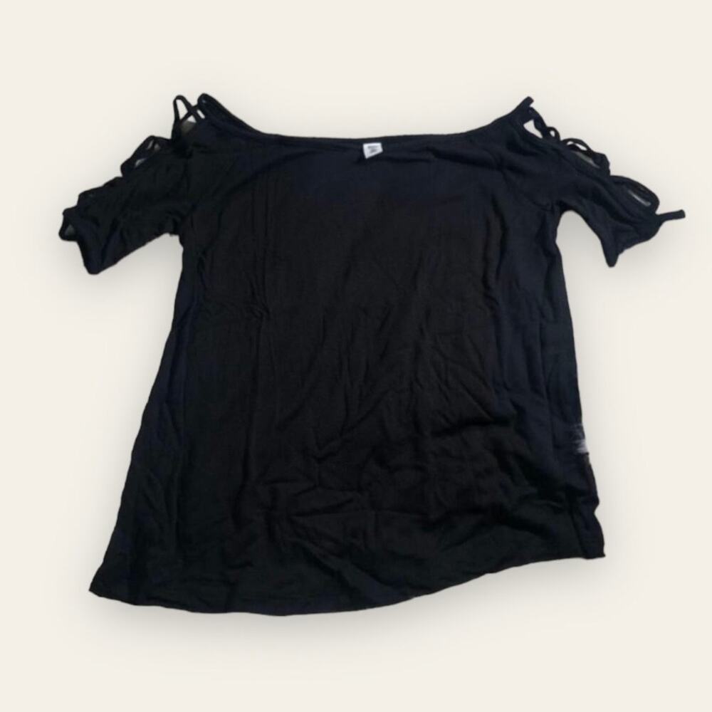 Nordstrom Bp. Caged Black Strappy Top Shirt XXS